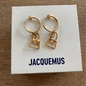 Jacquemus Le Chiquita Gold Hoop Hammered Bag Earrings